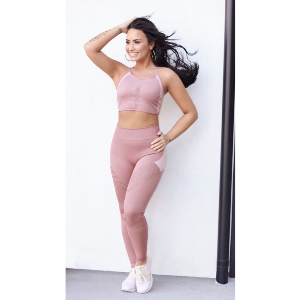 Fabletics x Demi Lovato Mauve High-Waisted Leggings - Size L